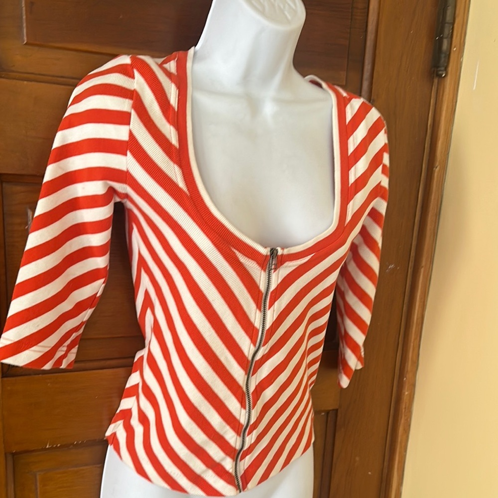 Maeve• Striped Red and White Top